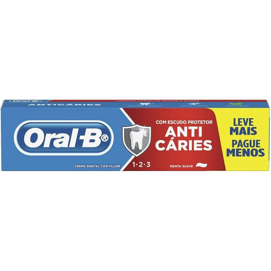 Creme Dental Oral-B Anti cáries 123 - 150gr - Imagem 1