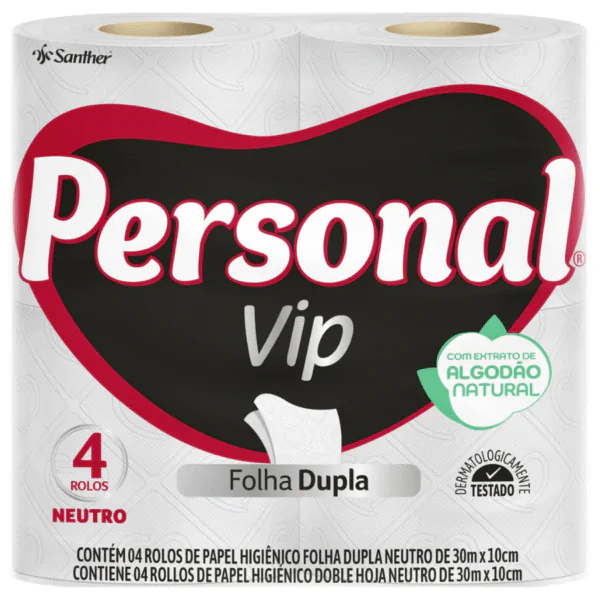 Papel Higiênico Personal Vip FD 30m - 4und