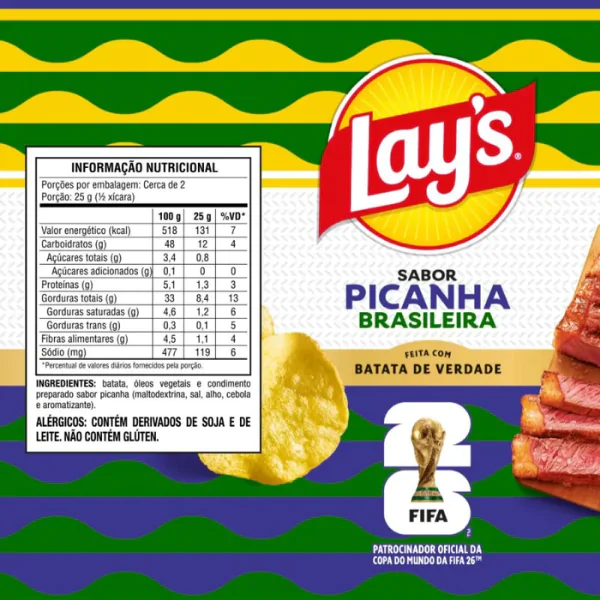 Salgadinho Lays Picanha - 62gr - Imagem 2