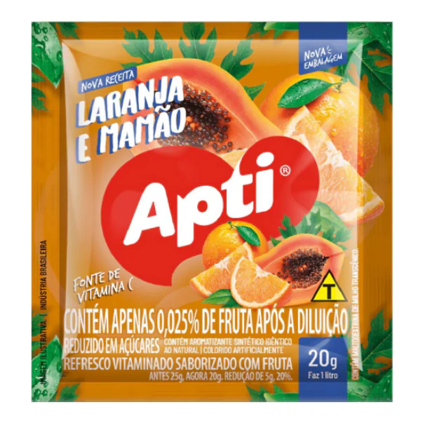 Refresco em Pó Apti Laranja e Mamão - 1L - Imagem 1