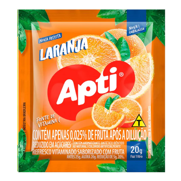 Refresco em Pó Apti Laranja - 1L