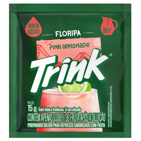 Refresco em Pó Trink Pink Lemonade- 1L-1 Refresco em Pó Trink Pink Lemonade - 1L - Imagem 1