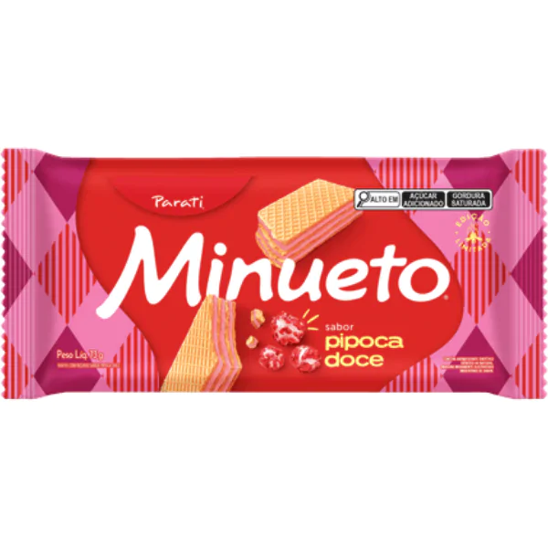 Wafer Minueto Pipoca Doce Wafer Minueto Parati Pipoca Doce – 73gr - Imagem 1