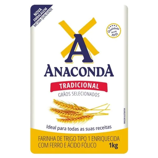 Farinha de Trigo Anaconda - 1Kg